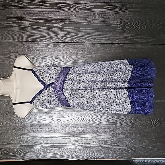 πππππ’π₯ $ππ Marilyn Monroe blue navy and white geometrical chemise New - Picture 3 of 12